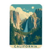 Yosemite Waterval  Retro Magneet (Verticaal)