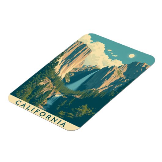 Yosemite Waterval  Retro Magneet (Linkerzijde)