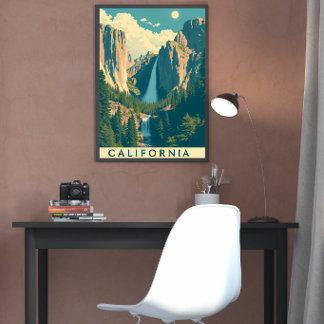 Yosemite Waterval  Retro Poster