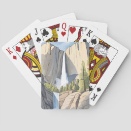 Yosemite-watervallen | Nationaal Park Aquarel Pokerkaarten