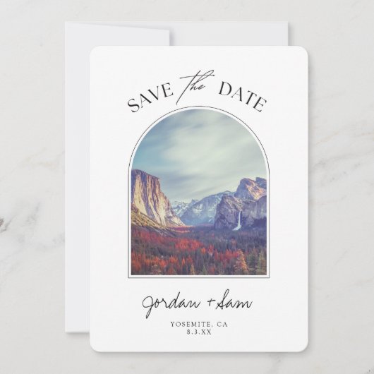 Yosemite Wedding Half Dome Yosemite Save the Date Kaart (Voorkant)