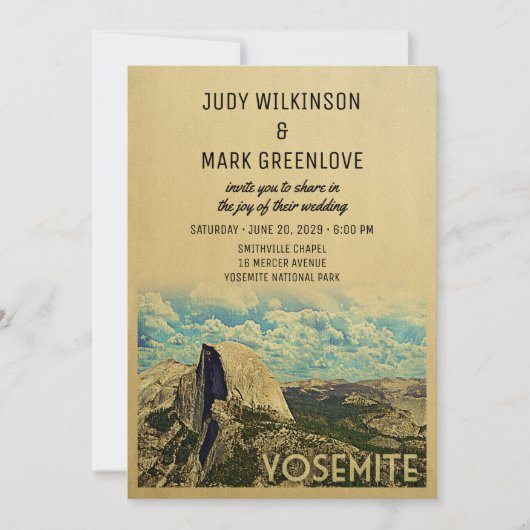 Yosemite Wedding Invitation  Nationaal Park Kaart (Voorkant)