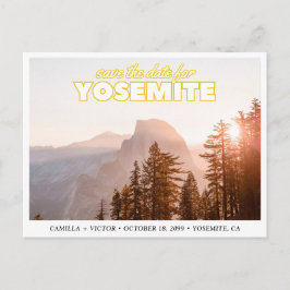 Yosemite Wedding Save the Date Retro Postcard Briefkaart