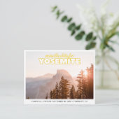 Yosemite Wedding Save the Date Retro Postcard Briefkaart (Staand voorkant)
