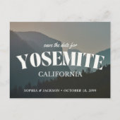 Yosemite Wedding Save the Date Retro Postcard Briefkaart (Voorkant)