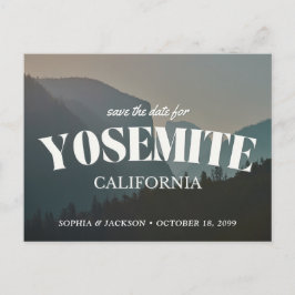 Yosemite Wedding Save the Date Retro Postcard Briefkaart