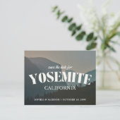 Yosemite Wedding Save the Date Retro Postcard Briefkaart (Staand voorkant)