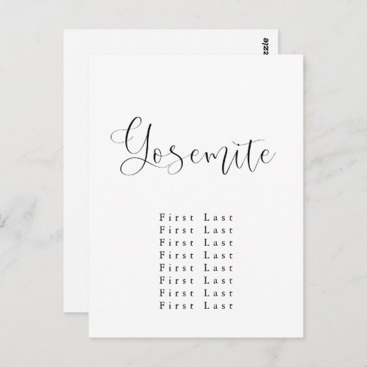 Yosemite Zitkaart Briefkaart (Voorkant / Achterkant)