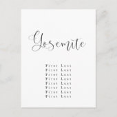 Yosemite Zitkaart Briefkaart (Voorkant)