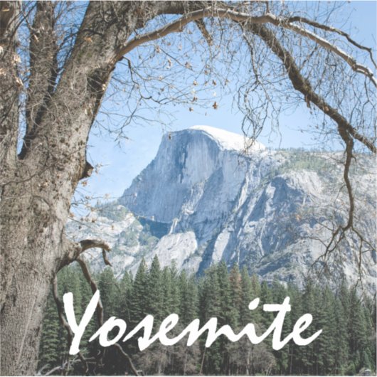 Yosemite's Half Dome Custom-Cut Vinyl Sticker (Voorkant)