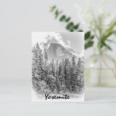 Yosemite's Half Dome in de winter met Yosemite Tek Briefkaart (Staand voorkant)