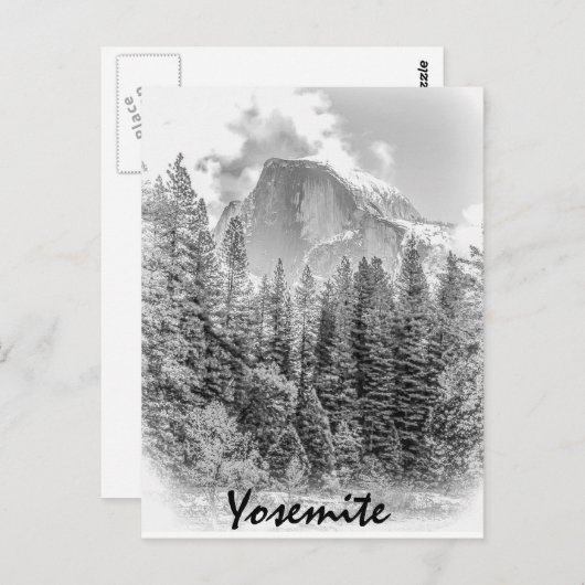 Yosemite's Half Dome in de winter met Yosemite Tek Briefkaart (Voorkant / Achterkant)