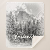 Yosemite's Half Dome in de winter met Yosemite Tek Sherpa Deken (Voorkant)