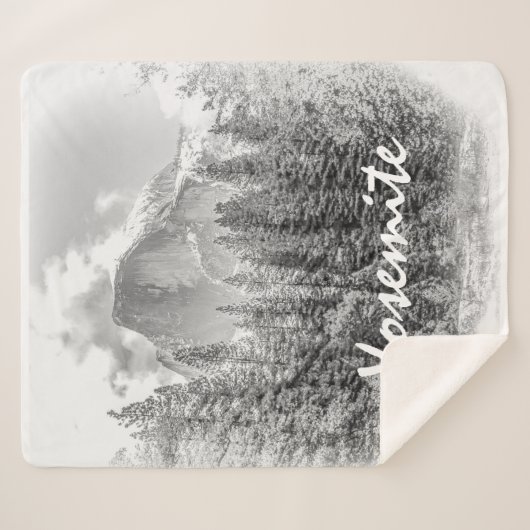 Yosemite's Half Dome in de winter met Yosemite Tek Sherpa Deken (Voorkant (horizontaal))