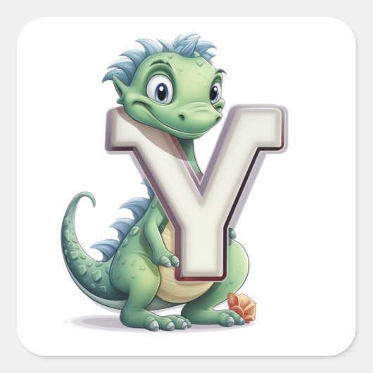 Yoshi de Jonge Draak Vierkante Sticker (Voorkant)