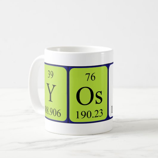 Yoshi periodieke lijstnaam mok (Voorkant links)