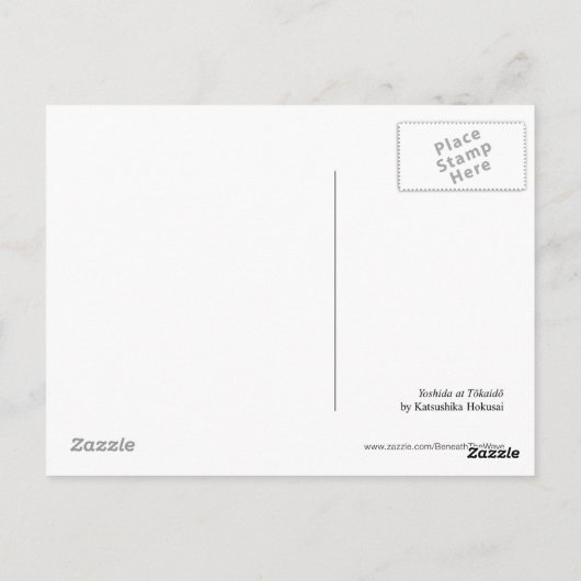 Yoshida bij Tōkaidō (door Hokusai) Briefkaart (Achterkant)