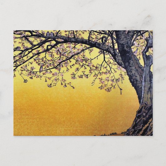 Yoshida Toshi Cherry Blossom Briefkaart (Voorkant)