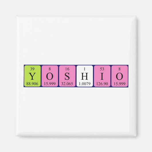 Yoshio periodieke lijstnaam magnet (Voorkant)