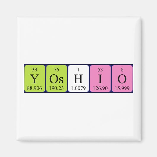 Yoshio periodieke lijstnaam magnet (Voorkant)