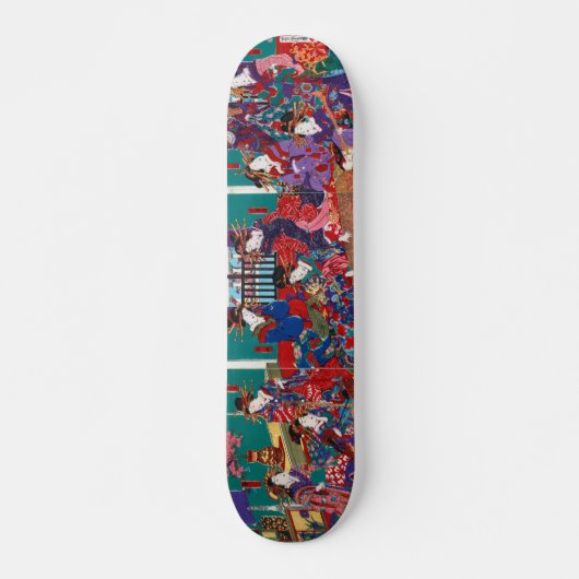 Yoshitora Het huis van Kinpeiro-houtbloktriptych Persoonlijk Skateboard (Voorkant)