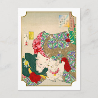 Yoshitoshi 32 Aspecten van Daily Life Woman with C Briefkaart