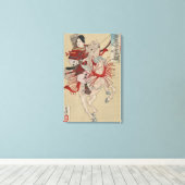 Yoshitoshi Vrouw Warrior Samurai Hangaku Gozen Canvas Afdruk (Insitu (Houten vloer))