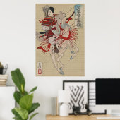 Yoshitoshi Vrouw Warrior Samurai Hangaku Gozen Poster (Thuiskantoor)