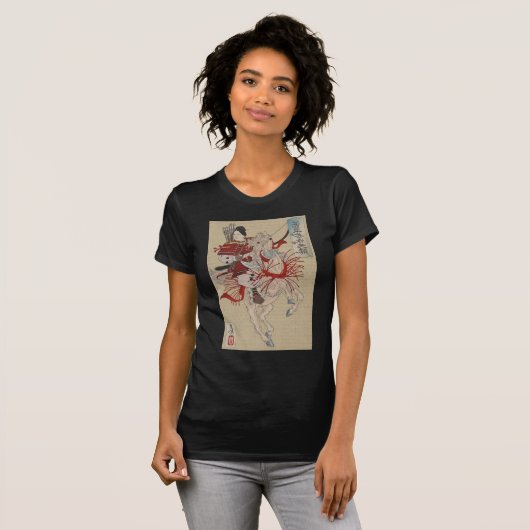 Yoshitoshi Vrouw Warrior Samurai Hangaku Gozen T-shirt (Voorkant volledig)