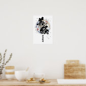 Yoshitsune - Kamakura God van Oorlog Calligrafie Poster (Keuken)