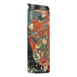 Yoshitsune versus de Taira Ghosts: Woodblock Thermosbeker