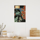 Yoshitsune vs. de Taira-geesten: Oude houtsnede Poster (Keuken)
