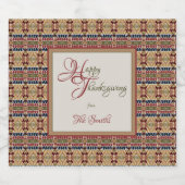 Yoskolo-Thanksgiving Likeurfles Etiket (Enkel label)