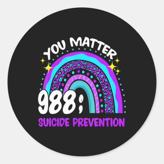 You 988 Suicide Prevention Awareness Leopar  Ronde Sticker (Voorkant)