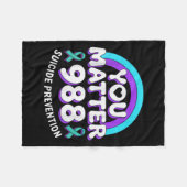 You 988 Suicide Prevention Awareness Rainbow Ribbo Fleece Deken (Voorkant (Horizontaal))