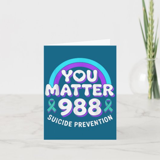 You 988 Suicide Prevention Awareness Rainbow Ribbo Kaart (Voorkant)