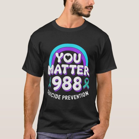 You 988 Suicide Prevention Awareness Rainbow Ribbo T-shirt (Voorkant)