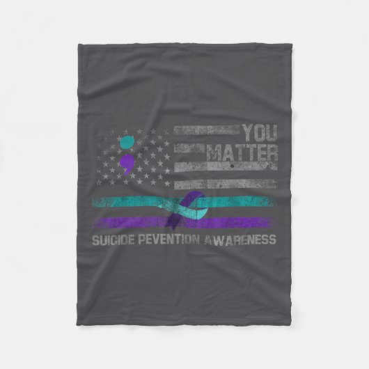 You American Flag Suicide Prevention Awareness  Fleece Deken (Voorkant)