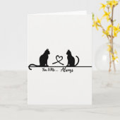 You And Me Always Cat Love Card Kaart (Gele Bloem)