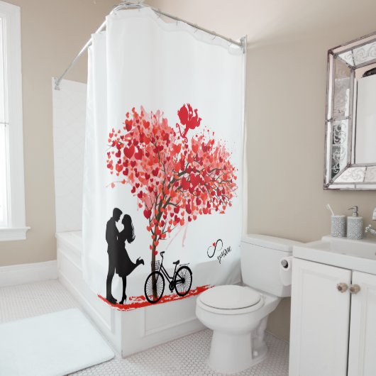 You and Me, and Cupid Shower Curtain Douchegordijn (In situ)