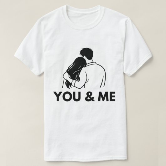 You And Me Minimal Couple Mens T Shirt (Design voorkant)