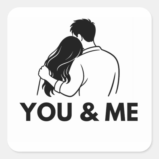 You And Me Minimal Vinyl Sticker (Voorkant)