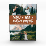 You and Me Picture Perfect Newlywed Terracotta Fotoblokken<br><div class="desc">Whimsical and playful wedding keepsake featuring 3 photos of the newlyweds with a typography text that says "you   me = picture perfect." Terracotta.</div>