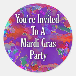 You&Apos zijn uitgenodigd voor een Mardi Gras fees Ronde Sticker