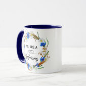 You Are A Blessing Mug - Navy Blue Ceramic Mok (Voorkant links)