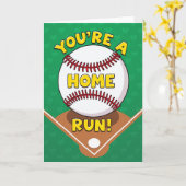 You Are A Home Run Baseball Card Kaart (Gele Bloem)