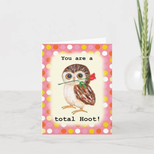 You are a total Hoot Cute Funny Owl Valentine Kaart (Voorkant)