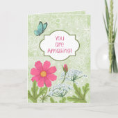 You Are Amazing! Green Floral Garden Encouragement Kaart (Voorkant)