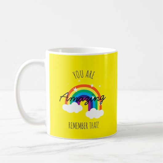 You Are Amazing - Yellow Mug Koffiemok (Links)
