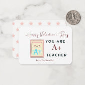 You Are an A+ Teacher Valentine Card Notitiekaartje (Voorkant / Achterkant in situ)